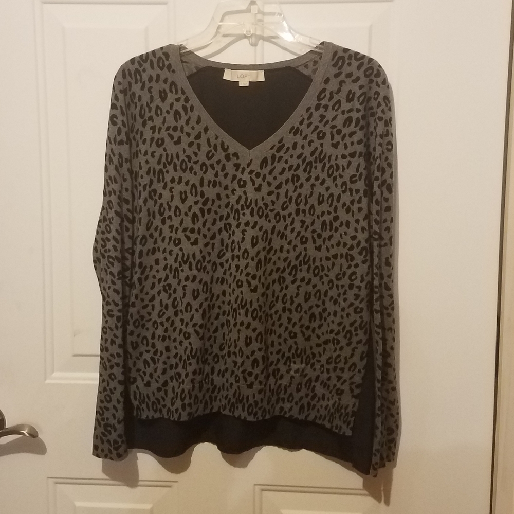Loft Ann Taylor Medium Leopard Print Sweater - image 1